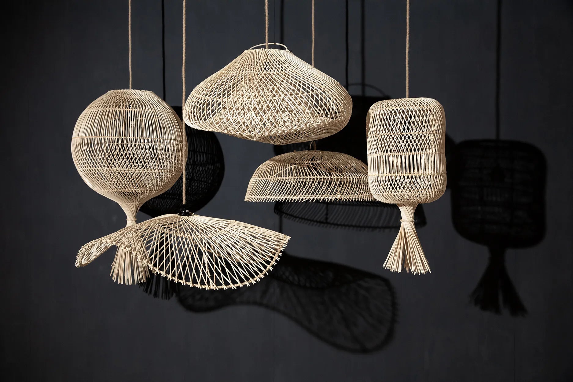 The Dumpling Floor Lamp - Pendant - Natural - M in rattan — handmade luxury floor lamp curated by Laiyahome — view 2