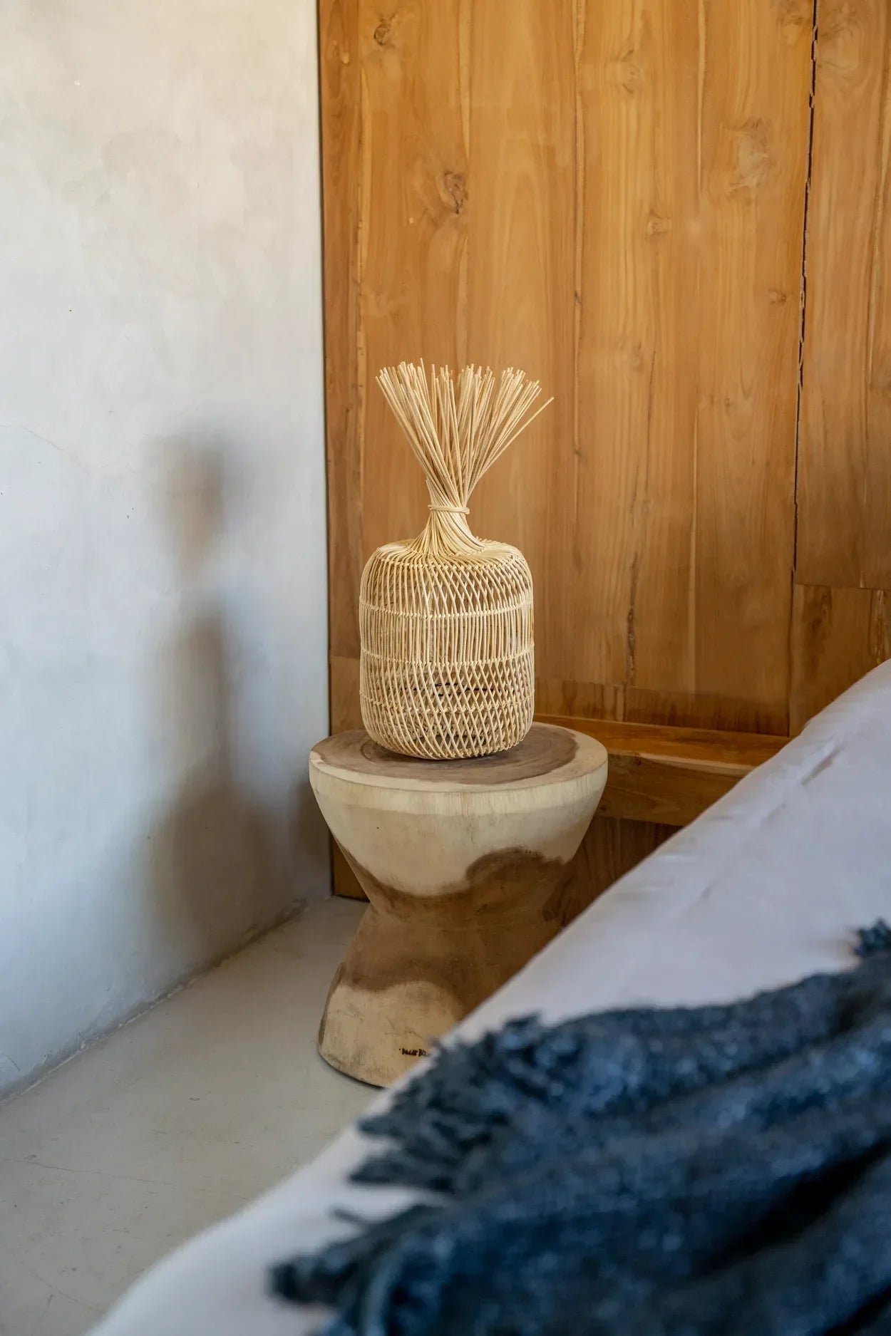 The Dumpling Floor Lamp - Pendant - Natural - S in rattan — handmade luxury floor lamp curated by Laiyahome — view 2
