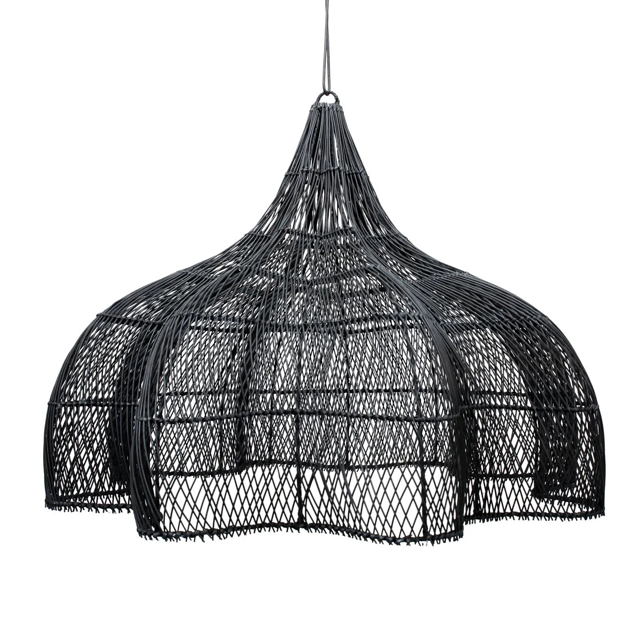 The Whipped Pendant - Black - XL in rattan — handmade luxury pendant lamp curated by Laiyahome — view 3