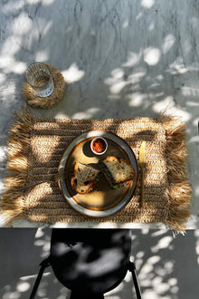 The Fringe Raffia Placemat Rectangular - Natural in raffia — handmade luxury placemat curated by Laiyahome — view 4