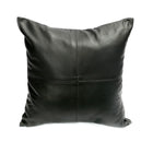 The Four Panel Leather Cushion Cover - Black - 40x40 in leather — handmade luxury cushion cover curated by Laiyahome