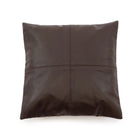 The Four Panel Leather Cushion Cover - Choco - 40x40 in leather — handmade luxury cushion cover curated by Laiyahome — view 3
