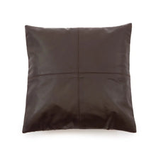 The Four Panel Leather Cushion Cover - Choco - 40x40 in leather — handmade luxury cushion cover curated by Laiyahome — view 3