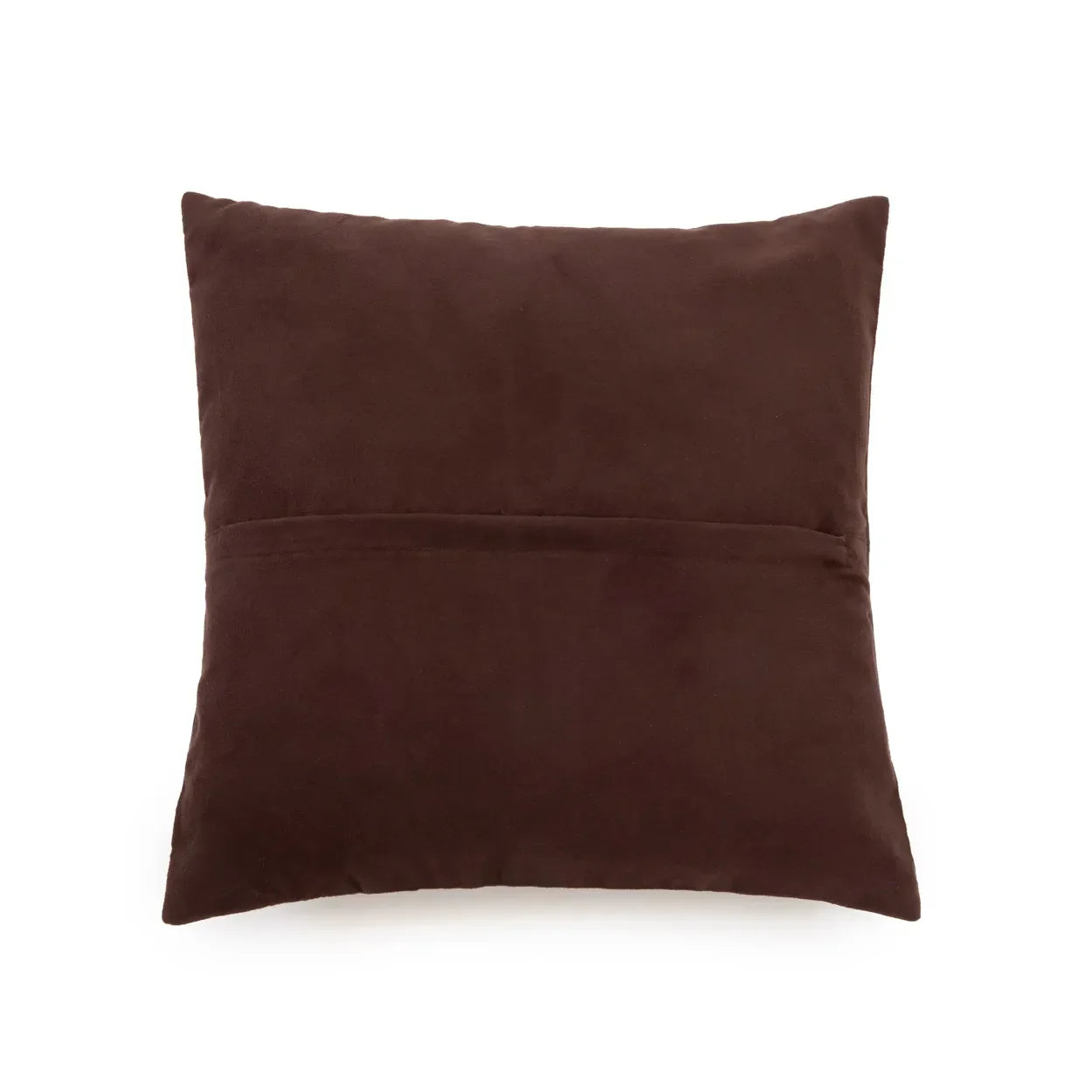 The Four Panel Leather Cushion Cover - Choco - 40x40 in leather — handmade luxury cushion cover curated by Laiyahome — view 4