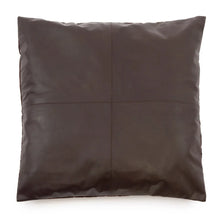 The Four Panel Leather Cushion Cover - Choco - 60x60 in leather — handmade luxury cushion cover curated by Laiyahome — view 3