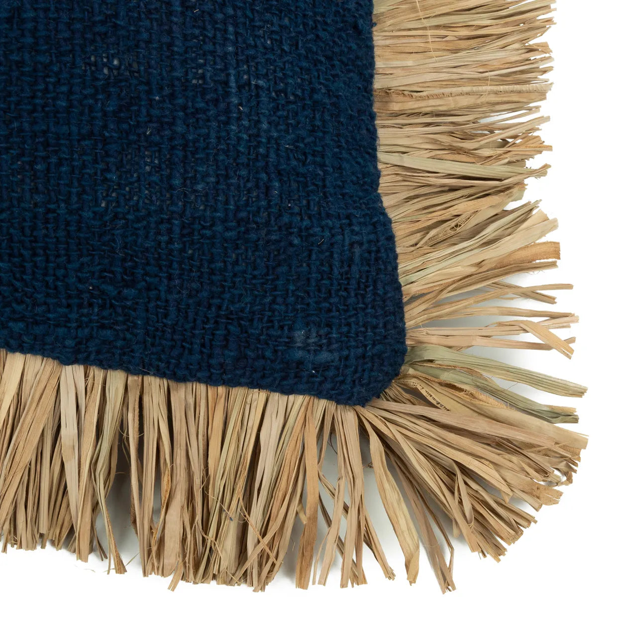 The Saint Tropez Cushion Cover - Blue Natural - 30x50 in cotton — handmade luxury cushion cover curated by Laiyahome — view 4