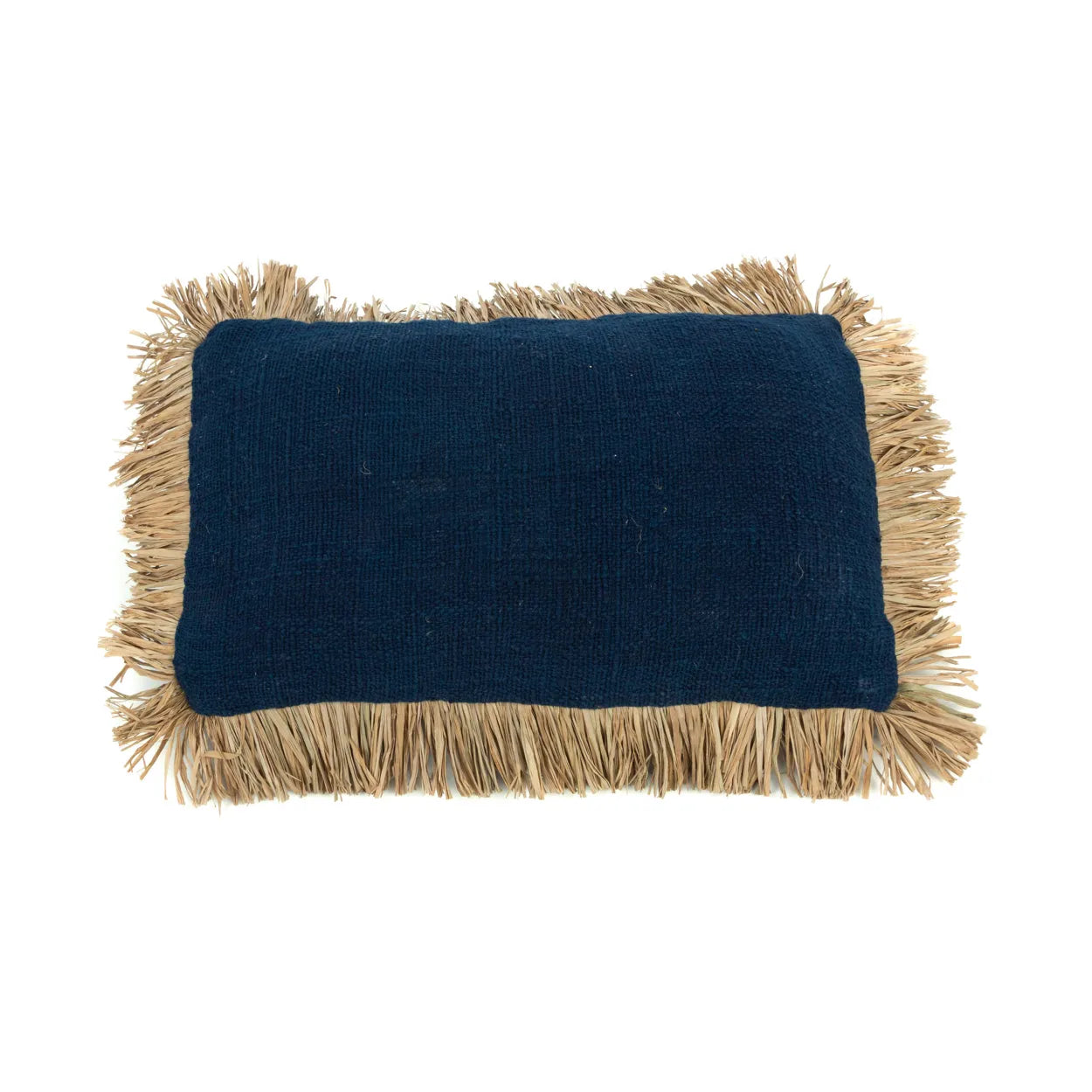 The Saint Tropez Cushion Cover - Blue Natural - 30x50 in cotton — handmade luxury cushion cover curated by Laiyahome — view 3