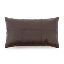 The Six Panel Leather Cushion Cover - Choco - 30x50 in leather — handmade luxury cushion cover curated by Laiyahome — view 3