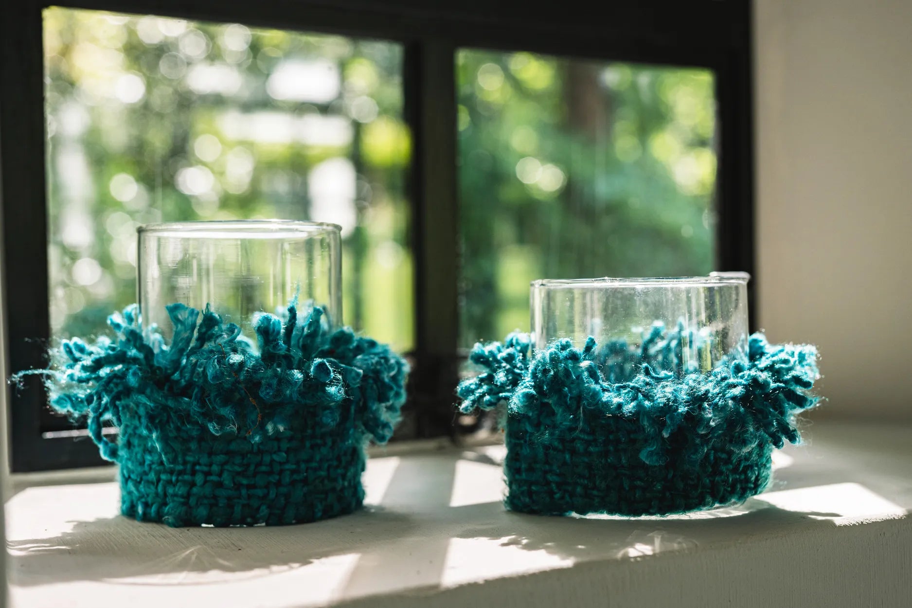The Oh My Gee Candle Holder - Aqua - S – cotton tea light holder – product view 4