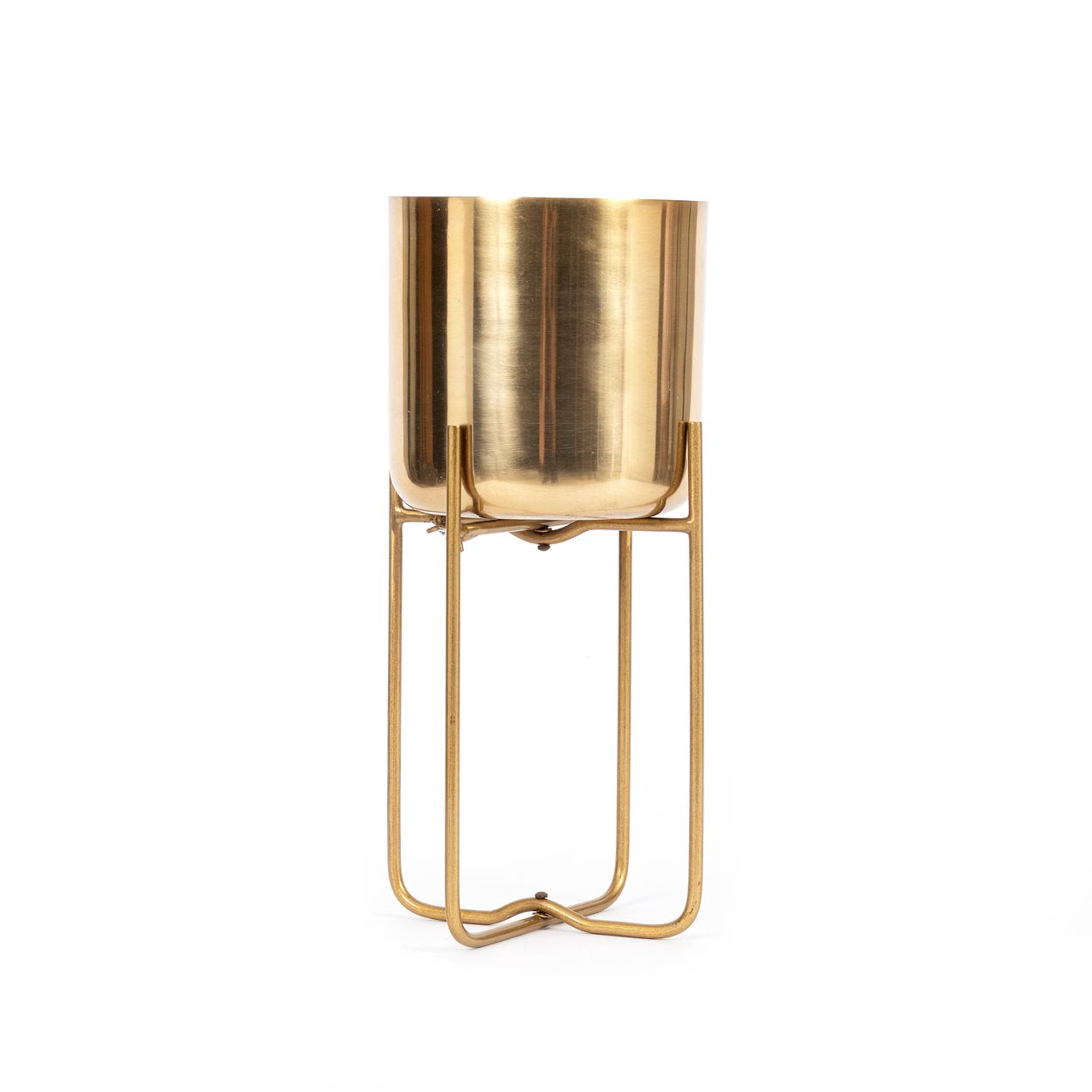 The Brass Planter on Stand - Brass - M in aluminium — handmade luxury planter curated by Laiyahome