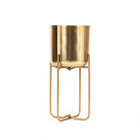 The Brass Planter on Stand - Brass - M in aluminium — handmade luxury planter curated by Laiyahome