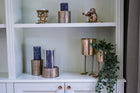 The Croco Candle Holder with Glass - Brass - M in aluminium — handmade luxury tea light holder curated by Laiyahome — view 2