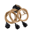 Fitting Lamps Ceiling - Natural Black - 3 Fittings in cotton — handmade luxury ceiling light curated by Laiyahome