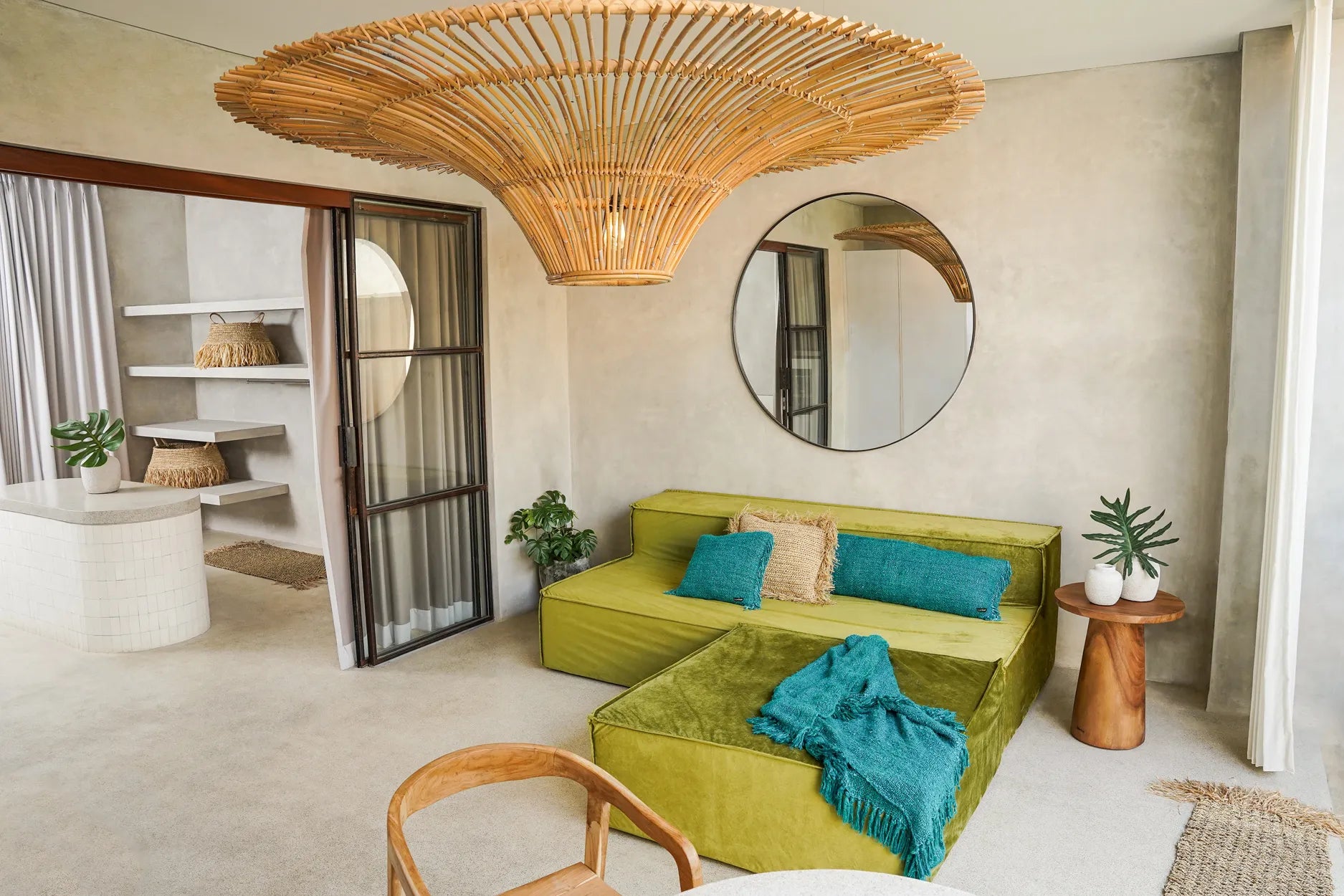The Sky Pendant - Natural - XXL in rattan — handmade luxury pendant lamp curated by Laiyahome — view 2