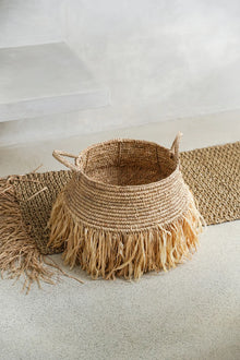 The Raffia Deluxe Baskets - Natural - Large in raffia — handmade luxury storage basket curated by Laiyahome — view 4