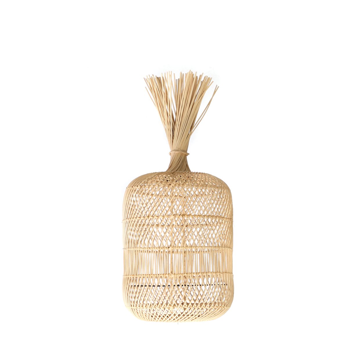 The Dumpling Floor Lamp - Pendant - Natural - S in rattan — handmade luxury floor lamp curated by Laiyahome