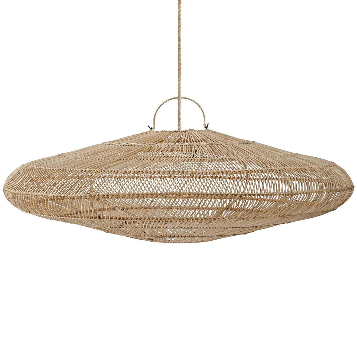 The Macaron Pendant - Natural - XXL - 200 in rattan — handmade luxury pendant lamp curated by Laiyahome — view 2