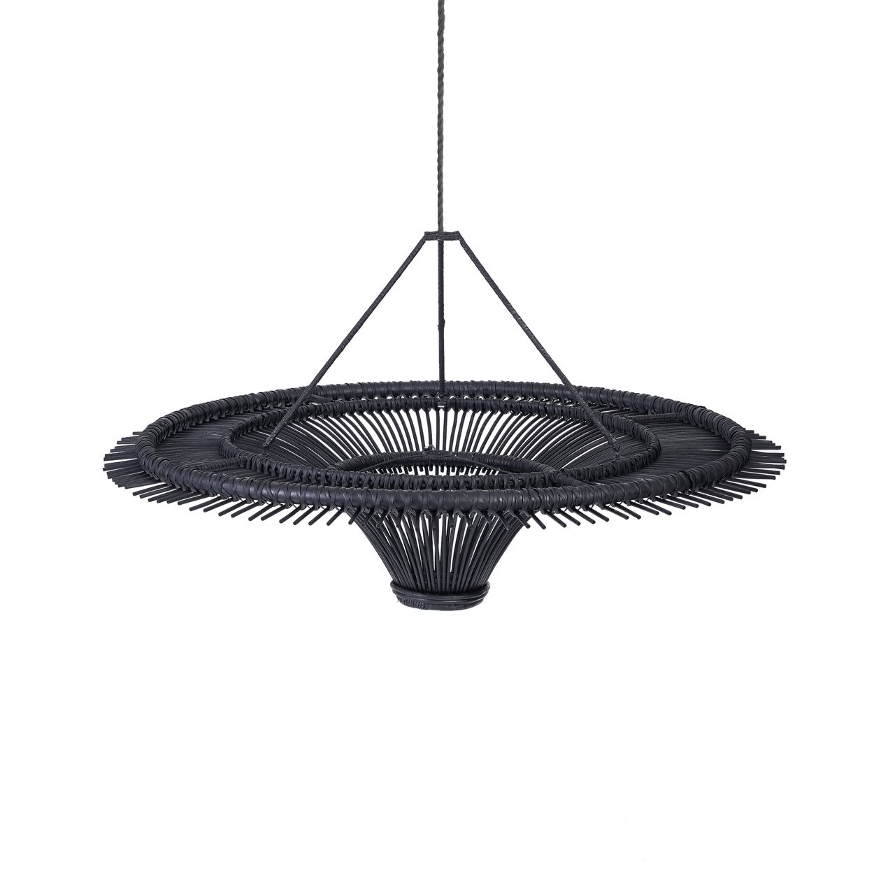 The Sky Pendant - Black - L in rattan — handmade luxury pendant lamp curated by Laiyahome — view 3