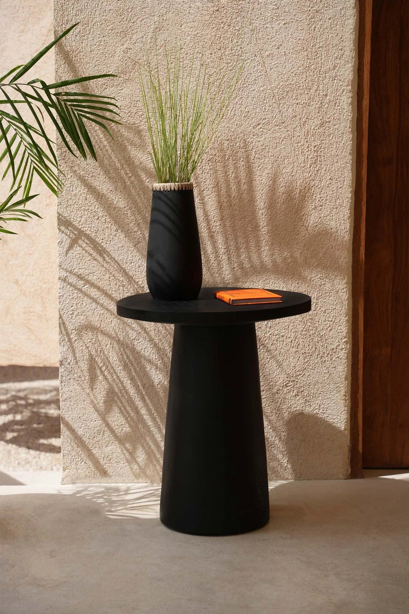 The Timber Conic Side Table - Black - 50 in wood — handmade luxury side table curated by Laiyahome — view 2