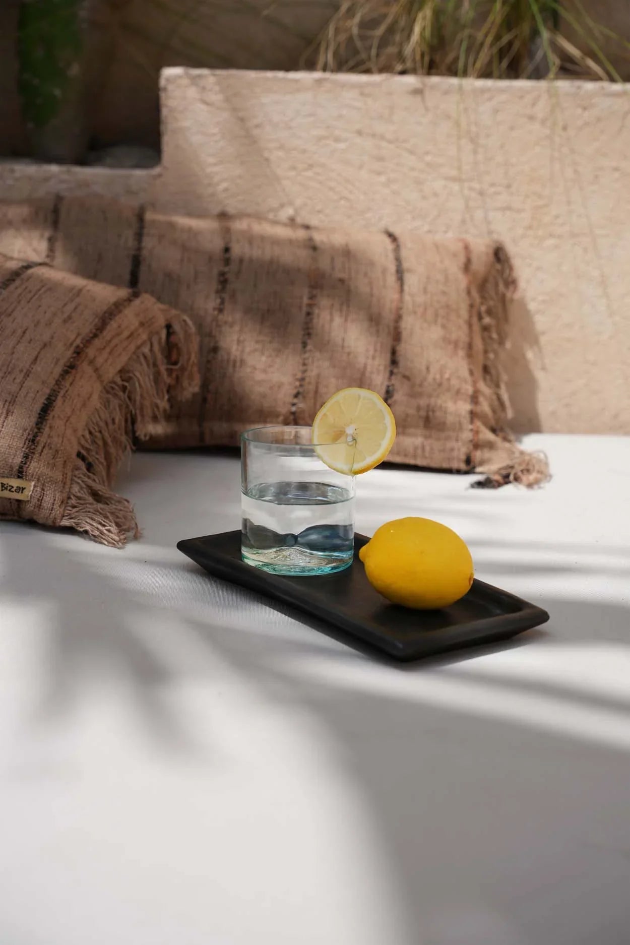 The Burned Sushi Plate - Black - M in terracotta — handmade luxury dinner plate curated by Laiyahome — view 4