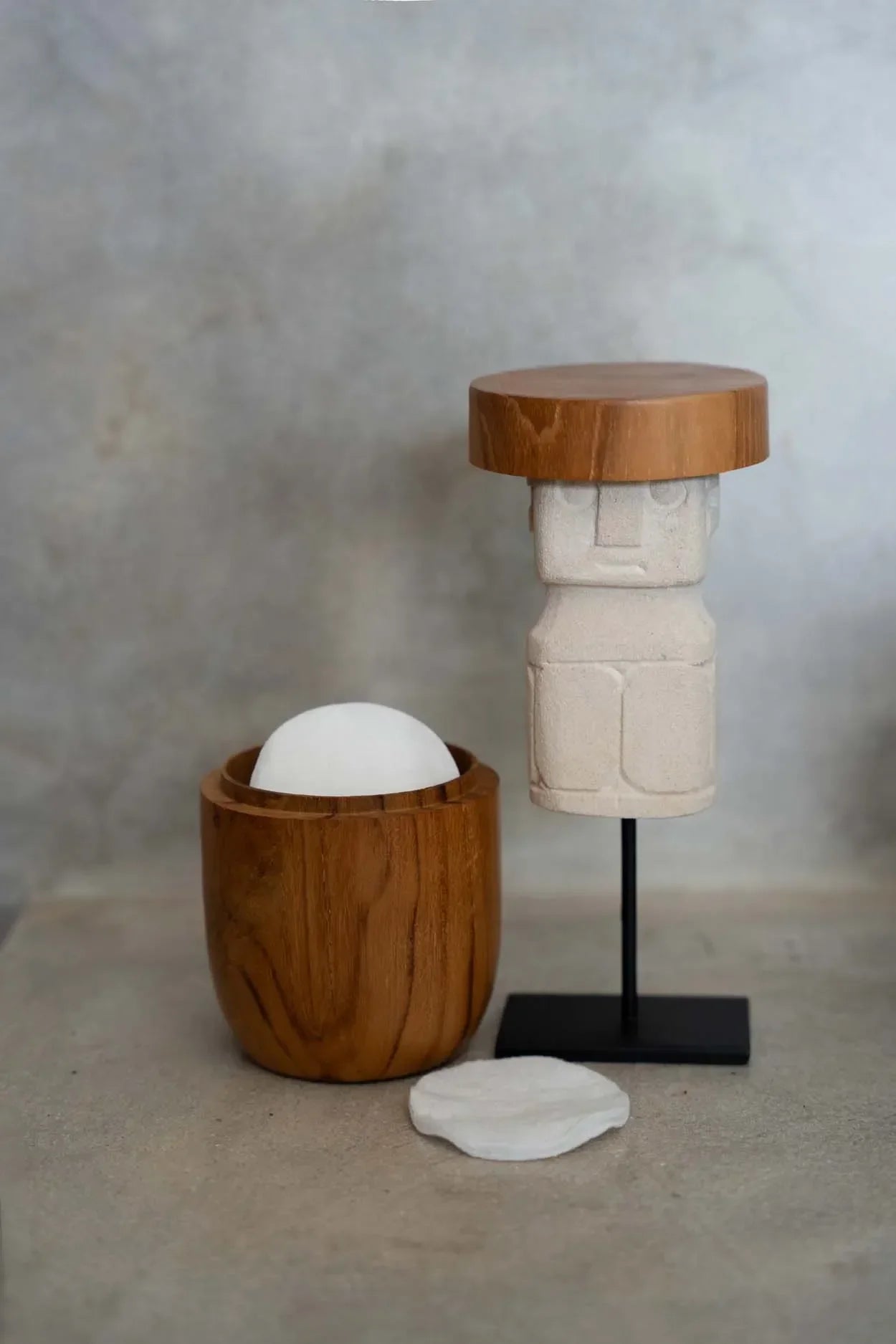 The Teak Root Jar Low - M in wood — handmade luxury storage jar curated by Laiyahome — view 2