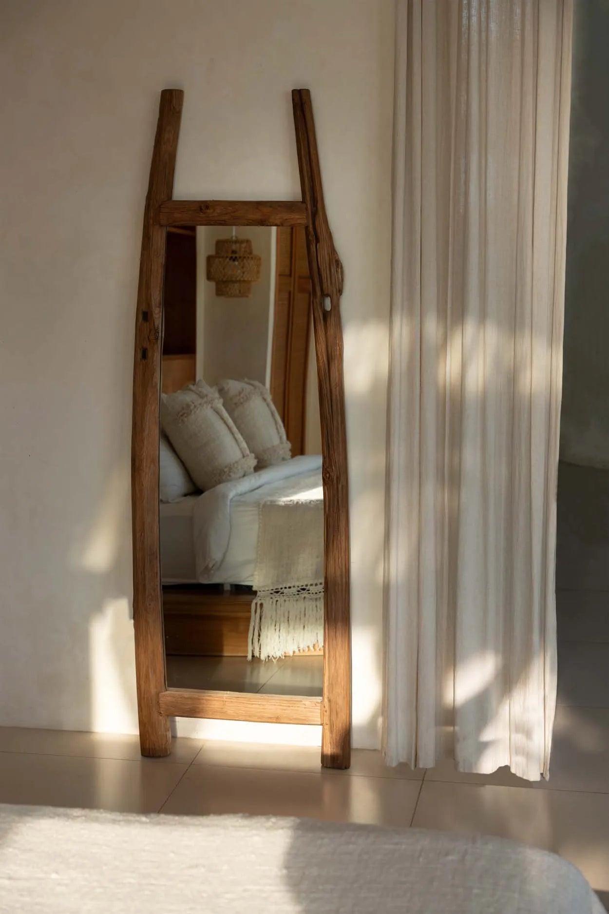 The Fabulook Dressing Room Mirror - Natural in wood — handmade luxury standing mirror curated by Laiyahome — view 4
