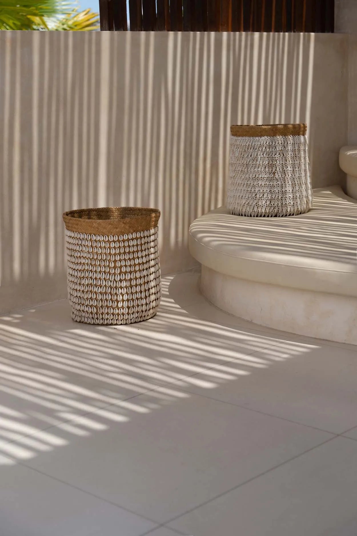 The Pandan Basket #1 in shell — handmade luxury storage basket curated by Laiyahome — view 4