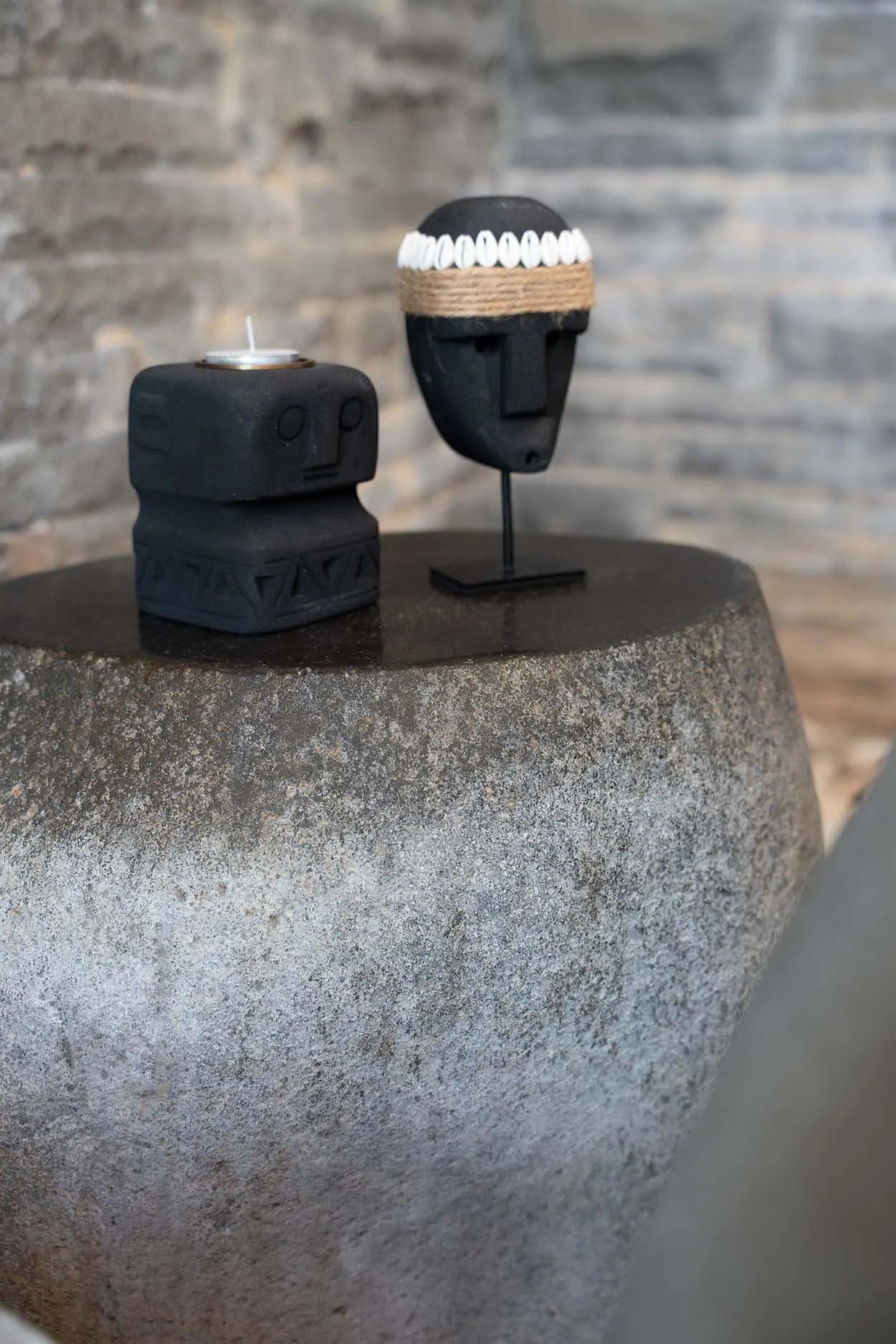 The Sumba Stone #35 in stone — handmade luxury standing decoration curated by Laiyahome — view 4