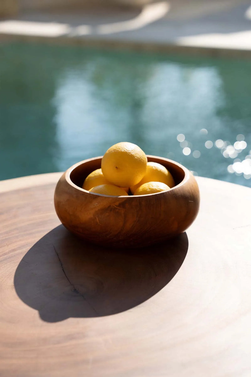 The Teak Root Fruit Bowl in wood — handmade luxury bowl curated by Laiyahome — view 2