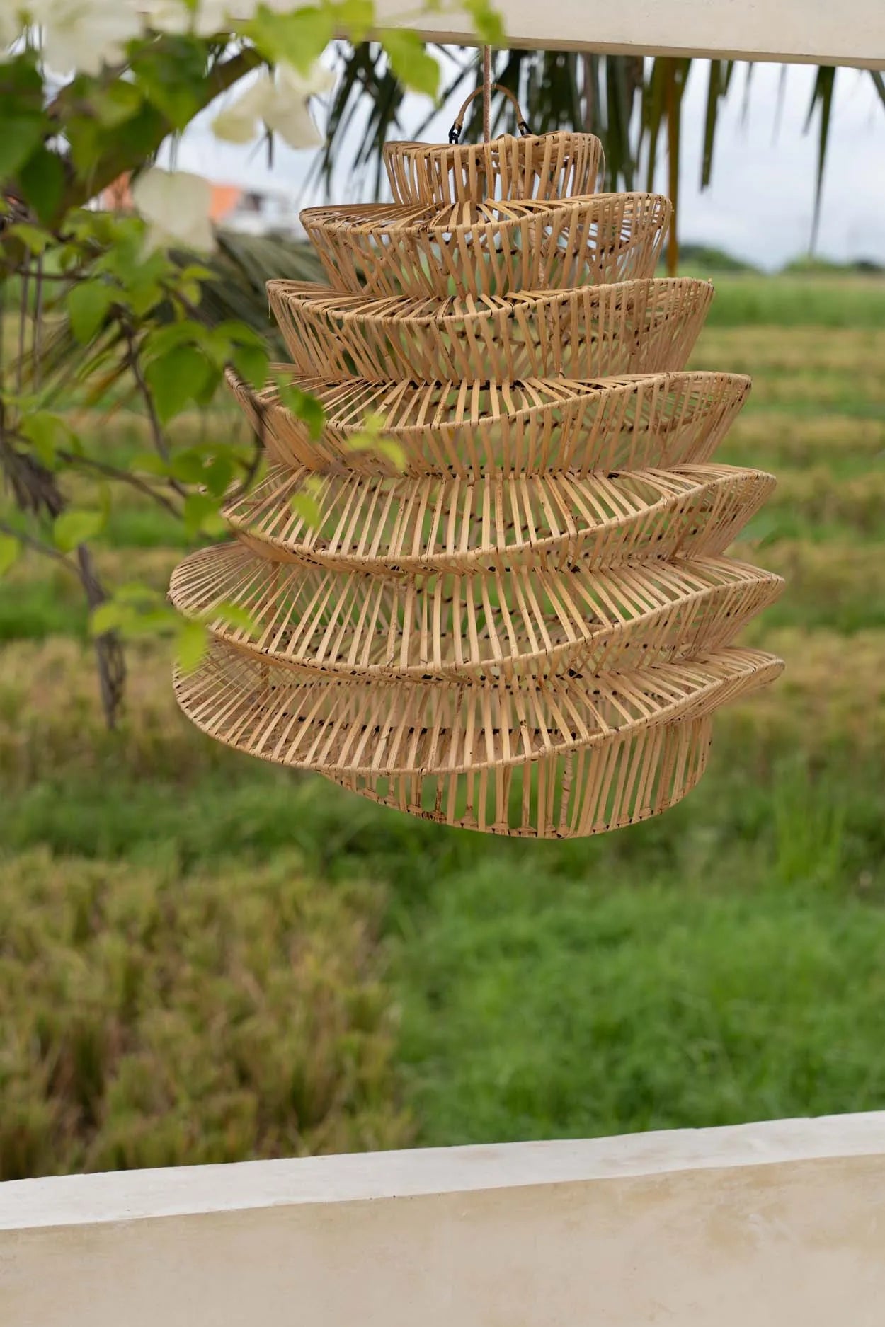 The Good Vibes Pendant - Natural - M in rattan — handmade luxury pendant lamp curated by Laiyahome — view 4