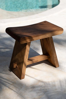 The Suar Stool - 50 in wood — handmade luxury stool curated by Laiyahome — view 2