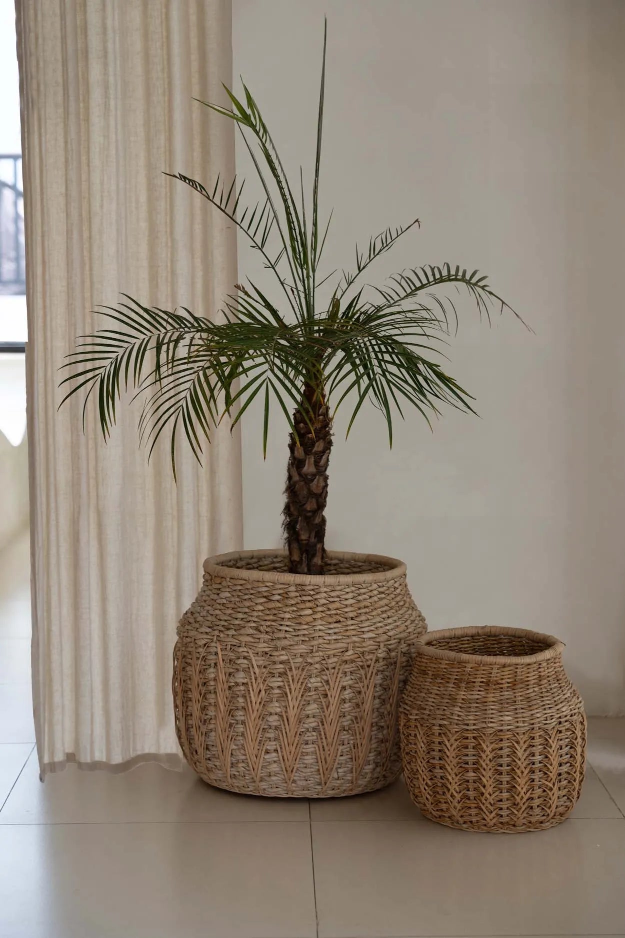 The Luziru Basket - Natural - M in rattan — handmade luxury storage basket curated by Laiyahome — view 2