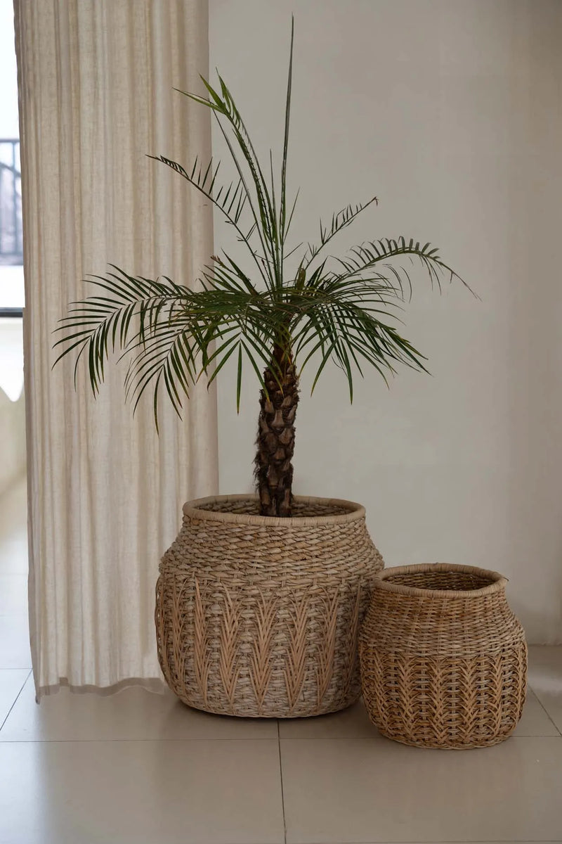 The Luziru Basket - Natural - M in rattan — handmade luxury storage basket curated by Laiyahome — view 2
