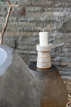 The Serene Candle Holder - Concrete Natural - L in terracotta — handmade luxury tea light holder curated by Laiyahome — view 4