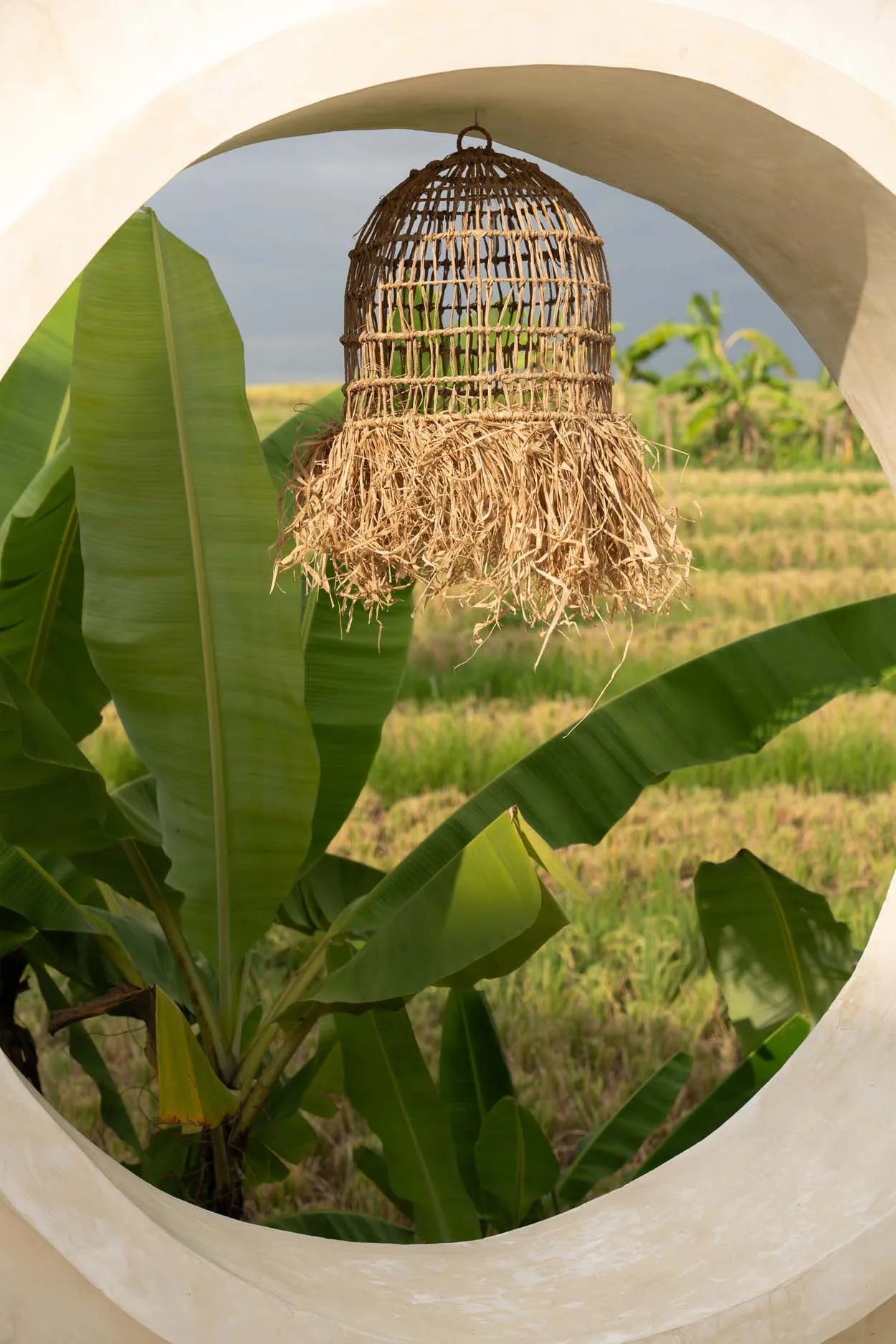 The Casita Pendant - Natural - S in grass — handmade luxury pendant lamp curated by Laiyahome — view 4