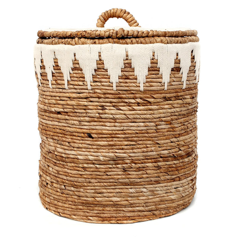 The Banana Stitched Laundry Baskets - L in palm leaf — handmade luxury storage basket curated by Laiyahome