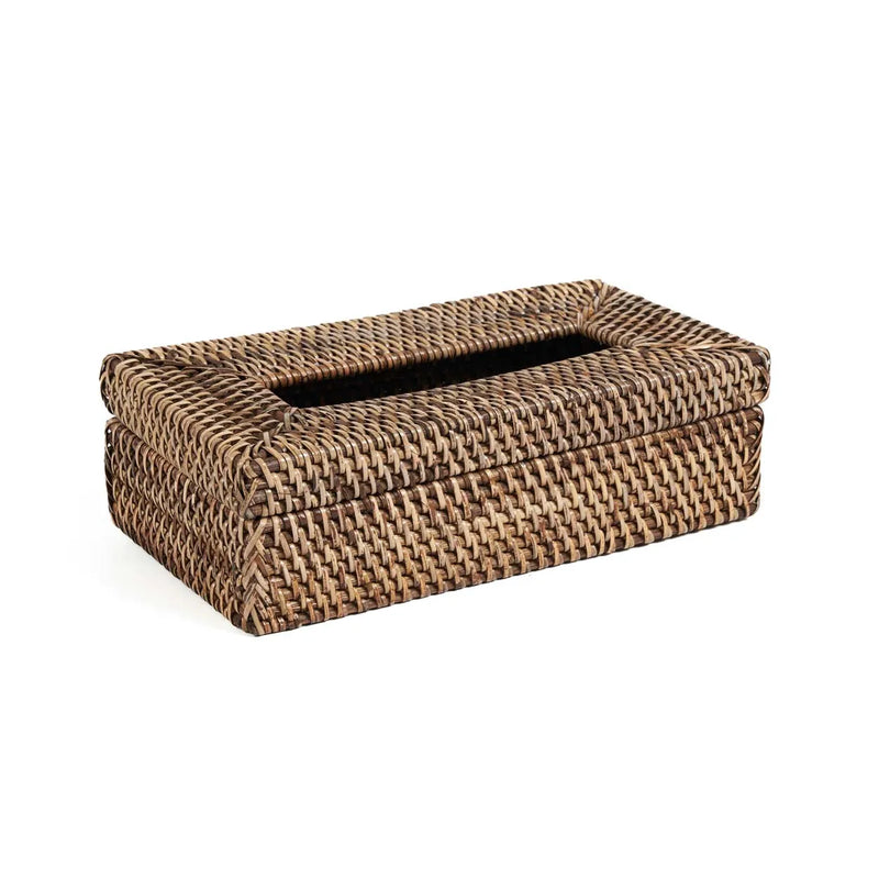 The Rattan Classic Tissue Box - Natural Brown in rattan — handmade luxury storage basket curated by Laiyahome