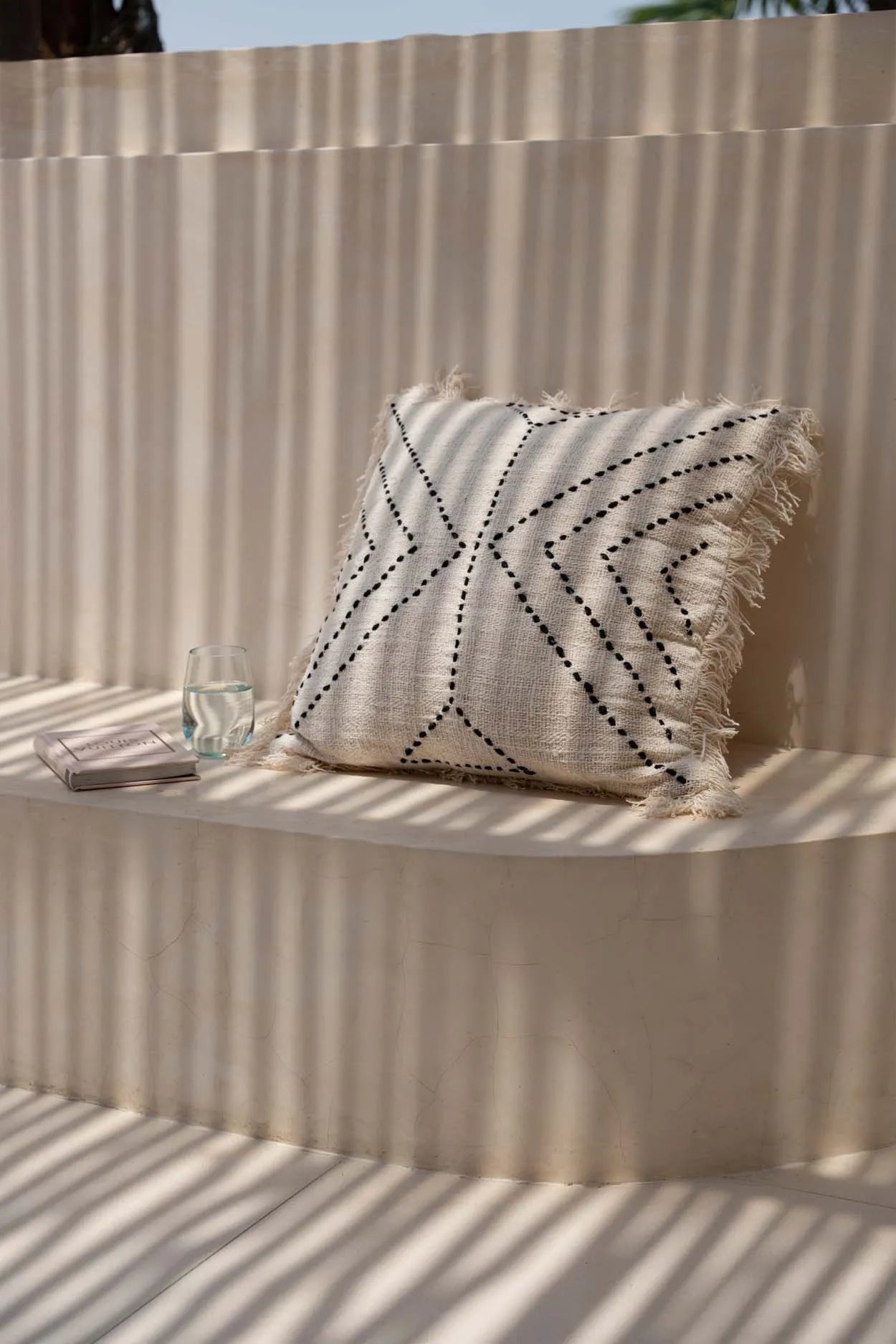 The Tribal Cushion Cover - Natural Black in cotton — handmade luxury cushion cover curated by Laiyahome — view 4