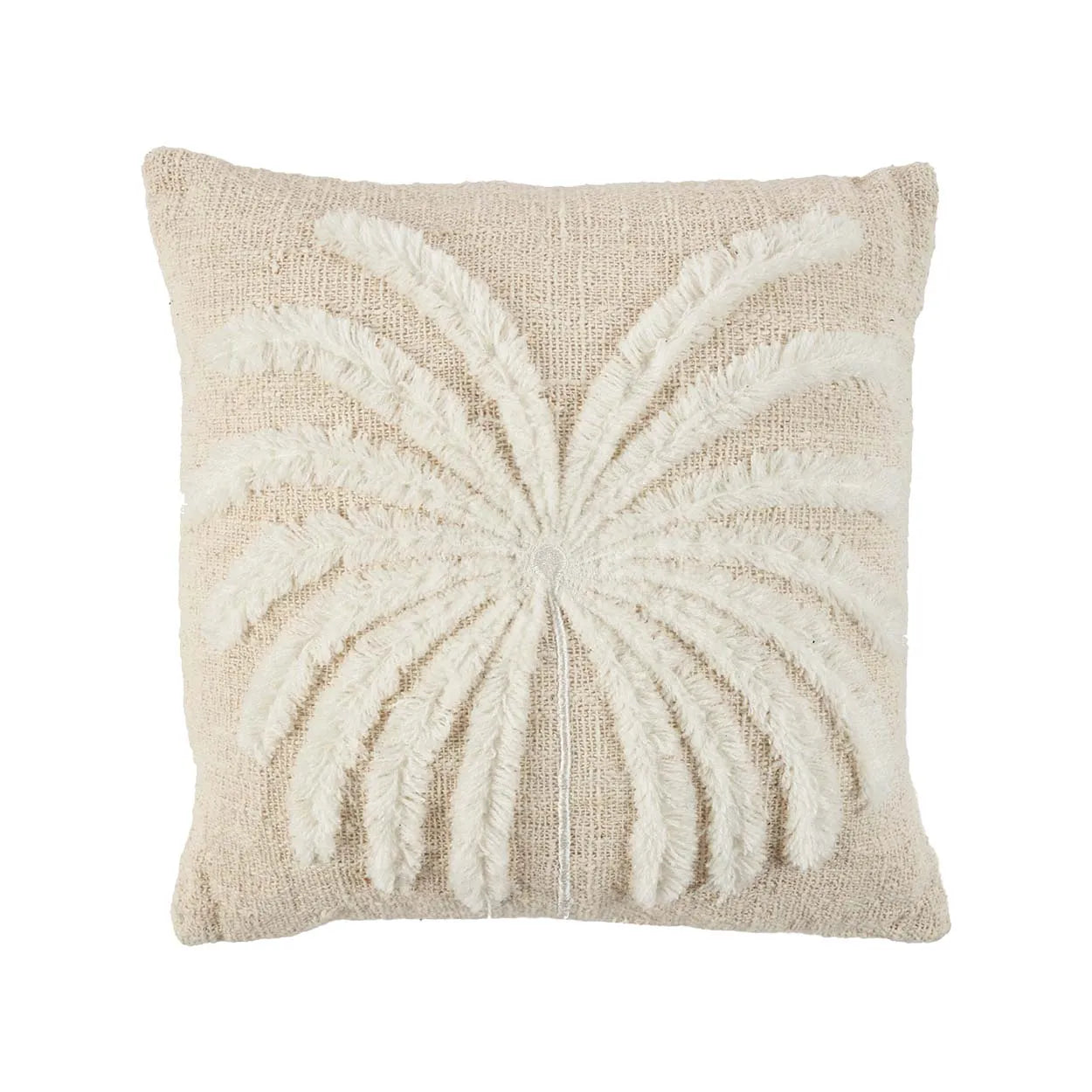 The Isla Palm Cushion Cover - Natural White in cotton — handmade luxury cushion cover curated by Laiyahome — view 3