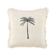 The Gili Palm Cushion Cover - Natural Black in cotton — handmade luxury cushion cover curated by Laiyahome — view 3