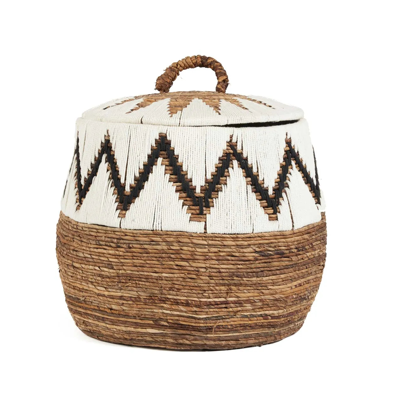 The Little Bay Beach Basket - Natural White - L in palm leaf — handmade luxury storage basket curated by Laiyahome