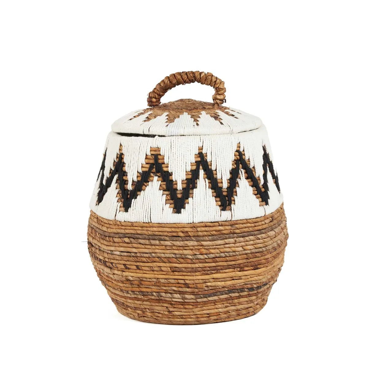 The Little Bay Beach Basket - Natural White - M in palm leaf — handmade luxury storage basket curated by Laiyahome — view 3