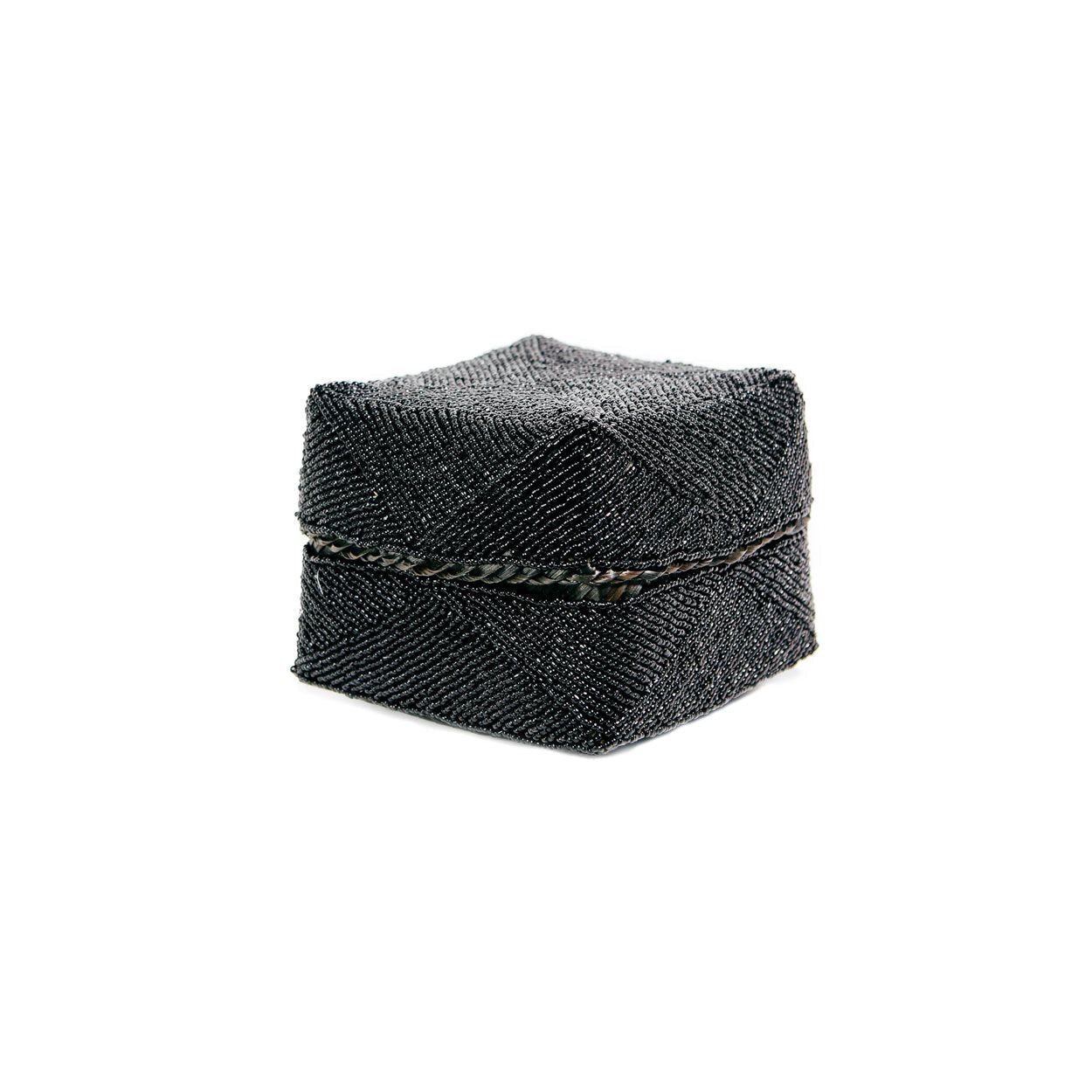 The Beaded Basket - Black - S in bamboo — handmade luxury storage basket curated by Laiyahome — view 3