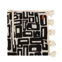 The Aztec Bed Throw - Natural Black in cotton — handmade luxury throw blanket curated by Laiyahome — view 3