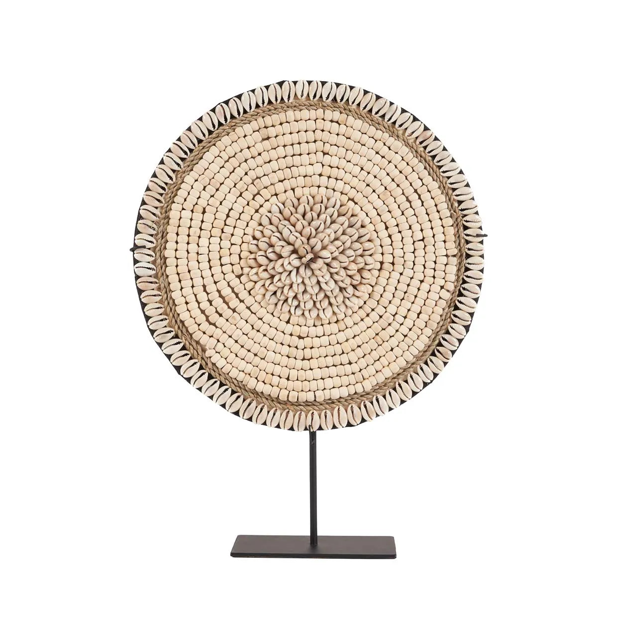 The Shell Martinique on Stand - Natural White in shell — handmade luxury standing decoration curated by Laiyahome — view 3