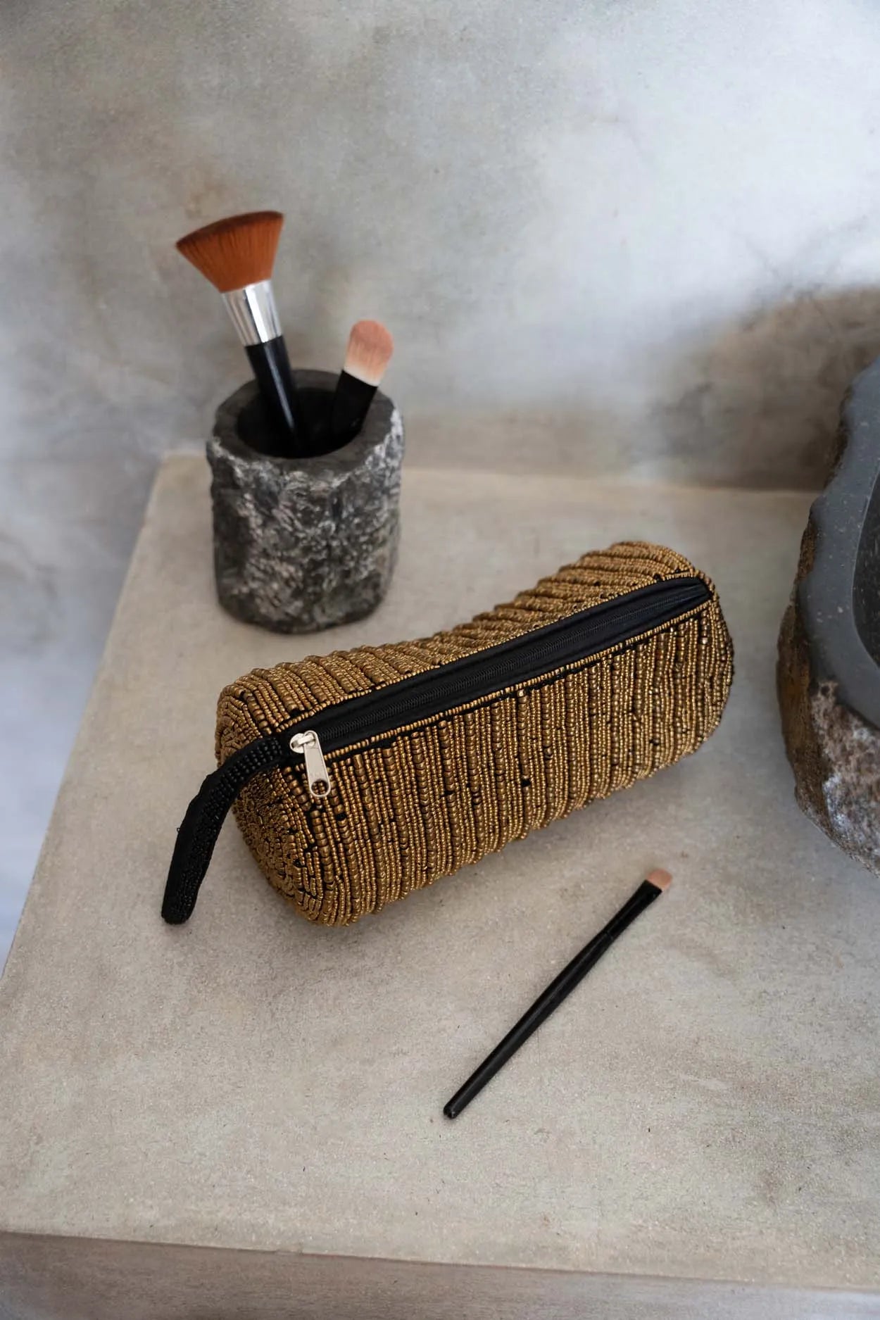 The Pencil Case - Gold in plastic — handmade luxury pencil case curated by Laiyahome — view 4