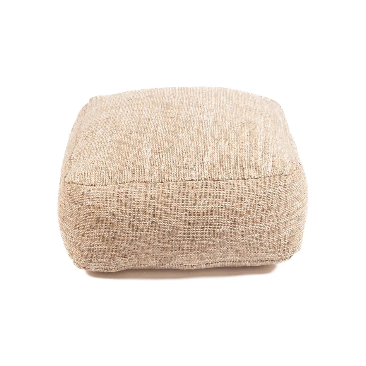 The Comfy Pouffe - Beige in cotton — handmade luxury ottoman curated by Laiyahome — view 3