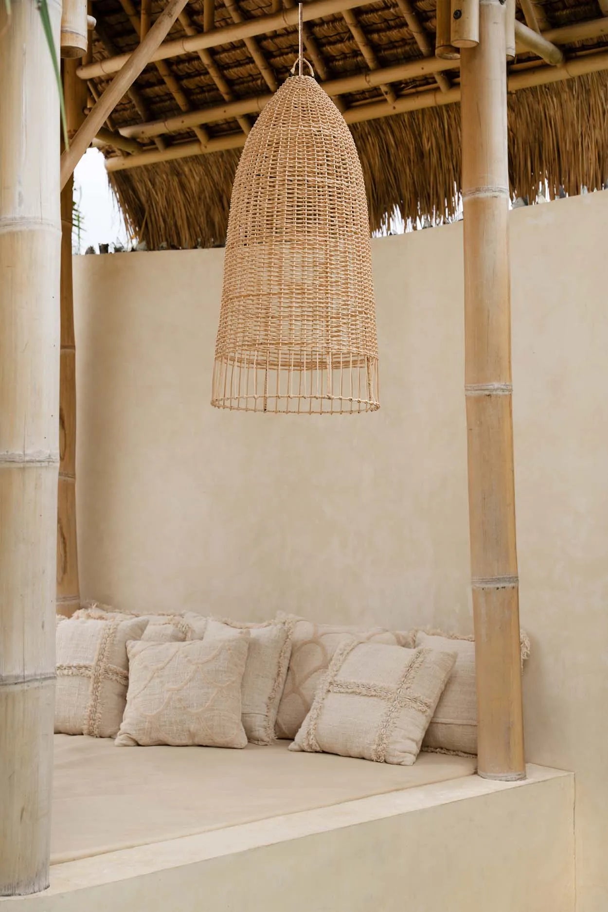 The Elba Pendant - Natural - L in rattan — handmade luxury pendant lamp curated by Laiyahome — view 2