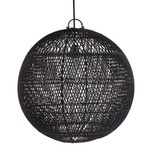 The Bubble Pendant - Black - M in rattan — handmade luxury pendant lamp curated by Laiyahome — view 3