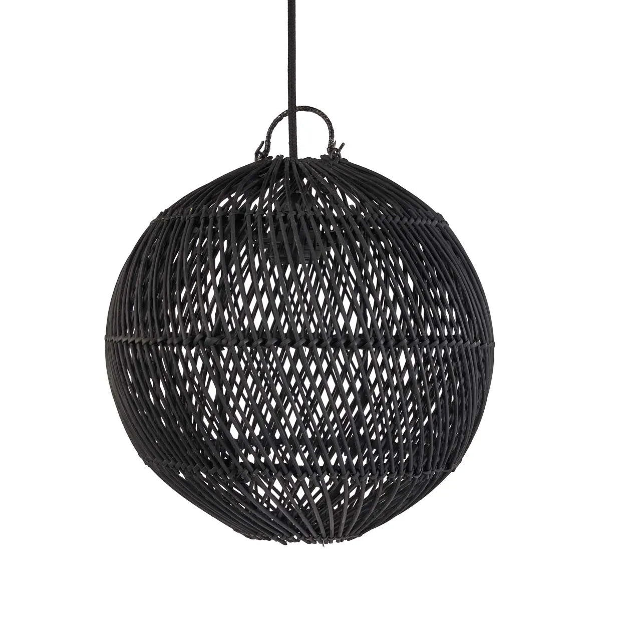 The Bubble Pendant - Black - S in rattan — handmade luxury pendant lamp curated by Laiyahome — view 3
